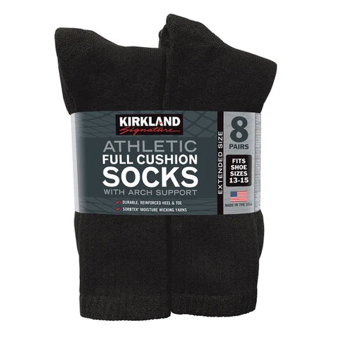Kirkland Signature Men's Black Athletic Sock 8-pair |Kirkland Signature In Lebanon