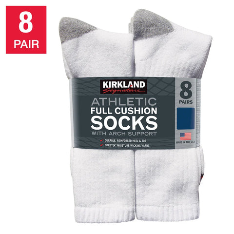 Kirkland Signature Men's White Athletic Sock 8-pair |Kirkland Signature In Lebanon