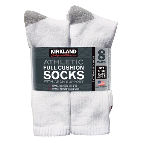 Kirkland Signature Men's White Athletic Sock 8-pair |Kirkland Signature In Lebanon