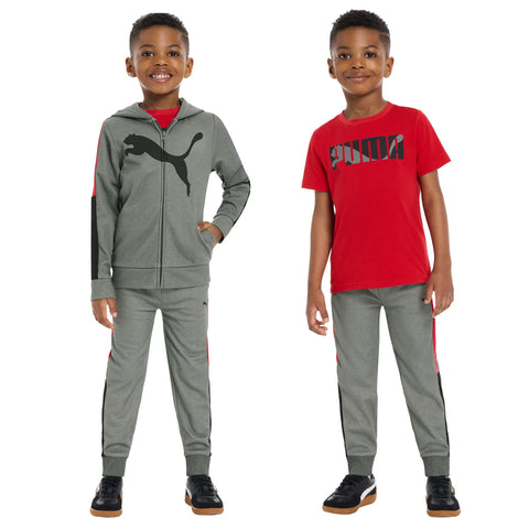 Puma Boy's Grey 3-piece Tech Fleece Set |Puma In Lebanon