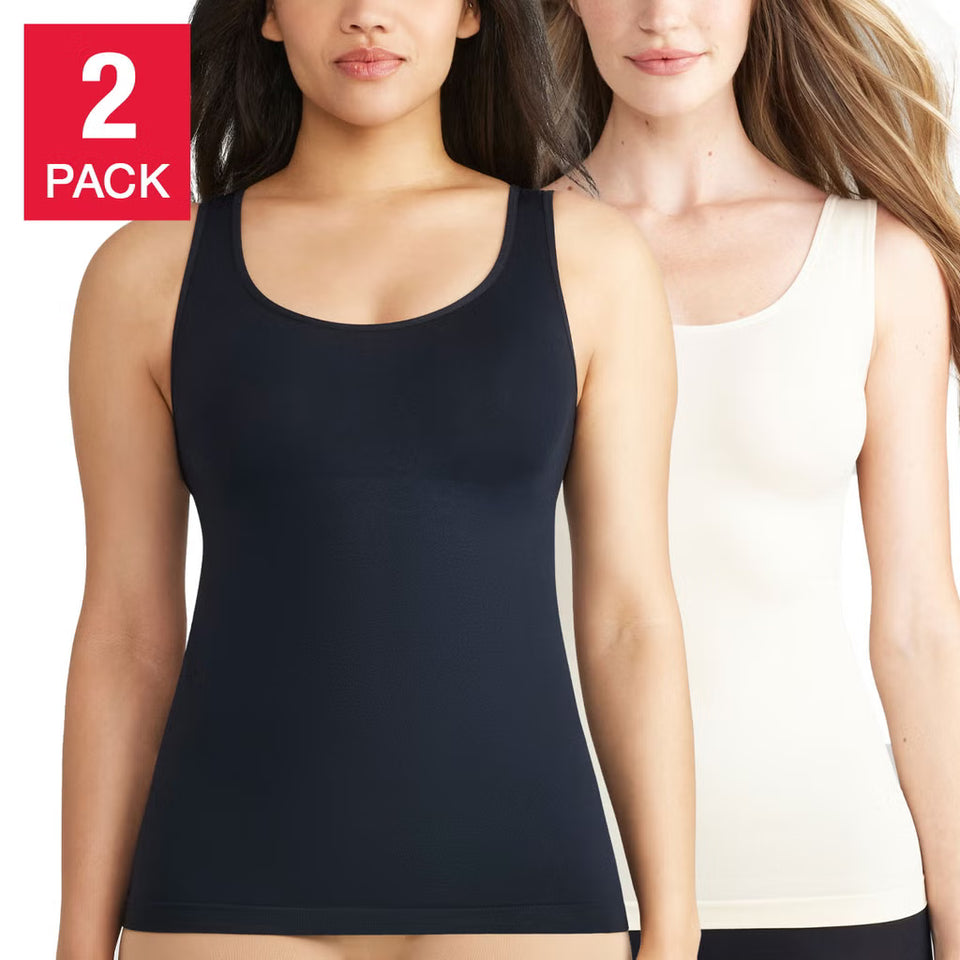 Yummie Women's Beige & Black Everyday Seamless Shapewear 2 Pack Tank top