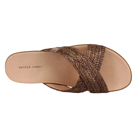 Draper James Women's Brown Alex Raffia Cross Strap Slipper | Draper James In Lebanon
