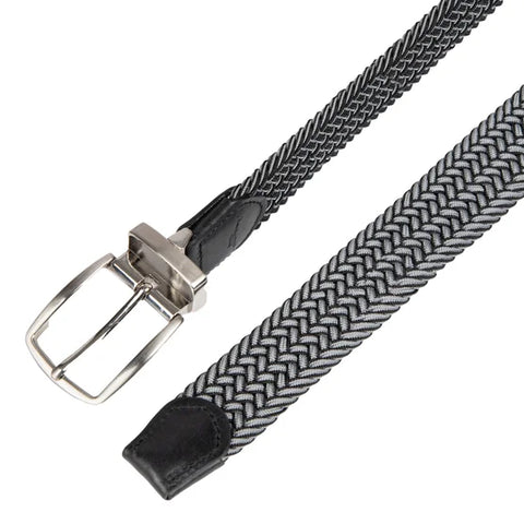 Tommy Bahama Men's Black Stretch Braided Reversible Leather Trim Belt |Tommy Bahama In Lebanon