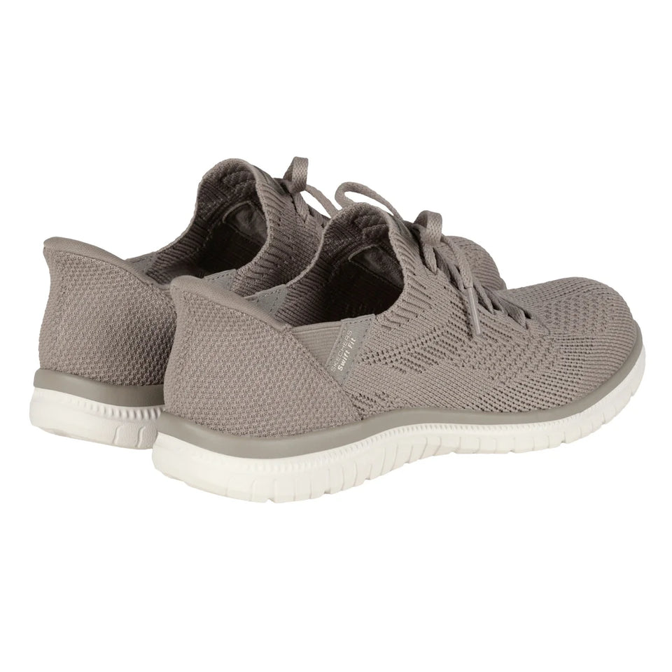 Pair of gray sneakers on a white background