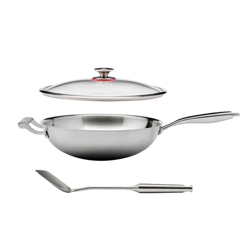 MIU Tri-Ply Clad Stainless Steel Wok | MIU In Lebanon