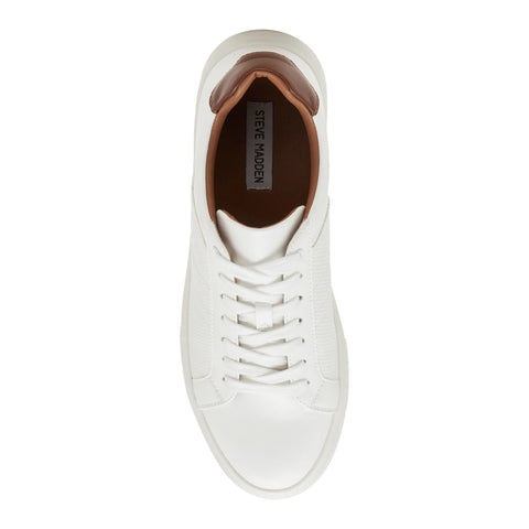 Steve Madden Men's White Lace Up P-Spruce Cognac Sneakers |Steve Madden In Lebanon