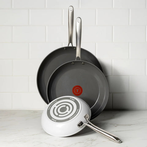 T-Fal White Ceramic Non-Stick Frypan Set 3-piece | T-Fal In Lebanon