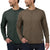 Rugged Elements Men's Olive Green & Tan Long Sleeve Crew 2 Pack Blouse