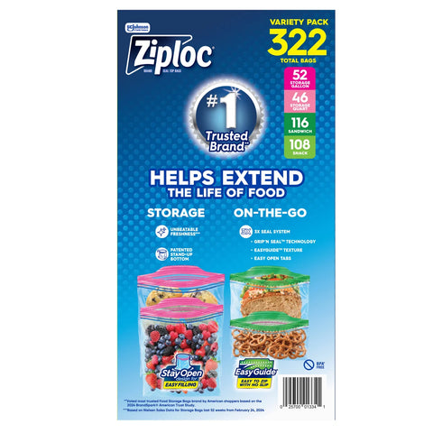 Ziploc Seal Top Bag Variety Pack 322-count |Ziploc In Lebanon