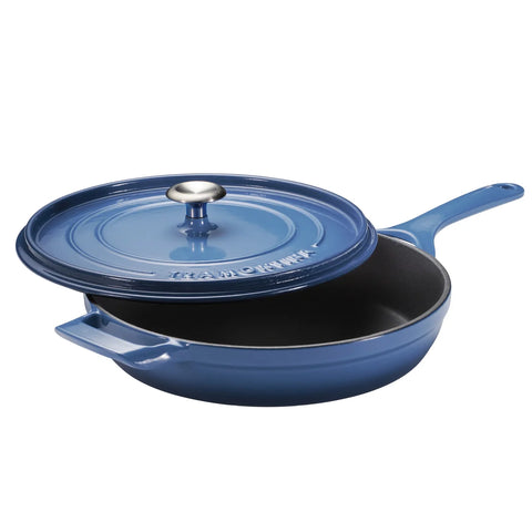 Tramontina Blue 12 Enameled Cast Iron Covered Skillet With Lid |Tramontina In Lebanon