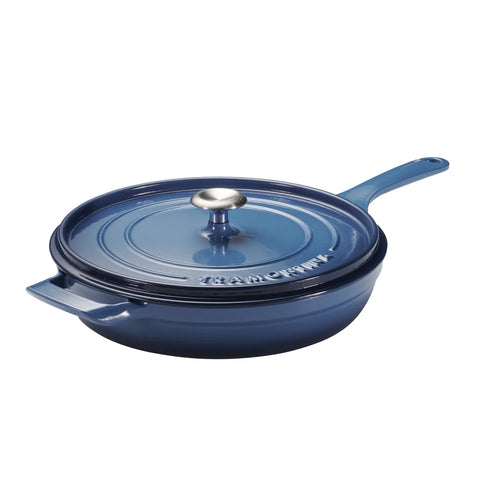 Tramontina Blue 12 Enameled Cast Iron Covered Skillet With Lid |Tramontina In Lebanon