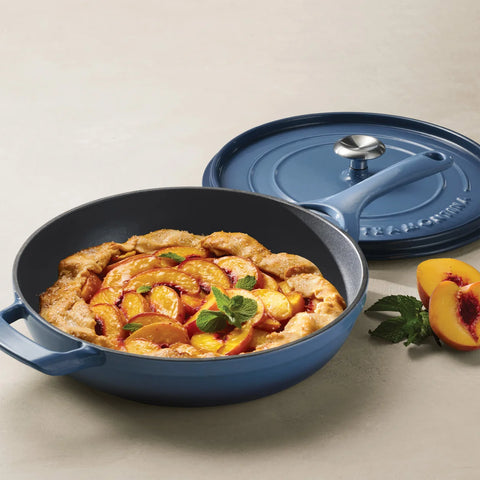 Tramontina Blue 12 Enameled Cast Iron Covered Skillet With Lid |Tramontina In Lebanon