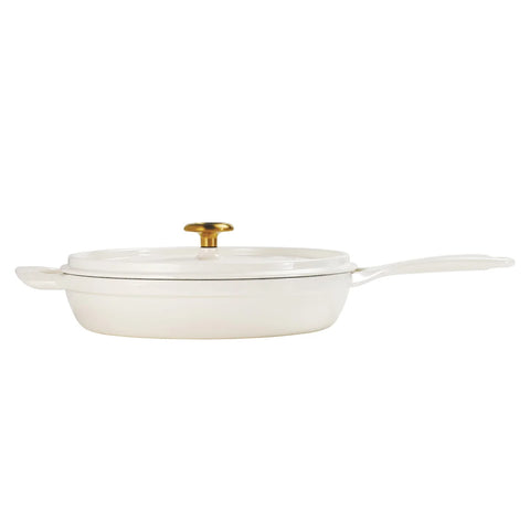 Tramontina White 12 Enameled Cast Iron Covered Skillet With Lid |Tramontina In Lebanon