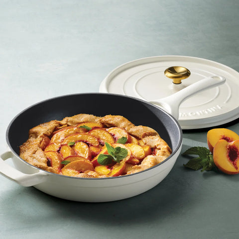 Tramontina White 12 Enameled Cast Iron Covered Skillet With Lid |Tramontina In Lebanon