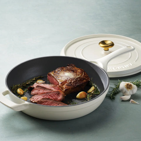 Tramontina White 12 Enameled Cast Iron Covered Skillet With Lid |Tramontina In Lebanon