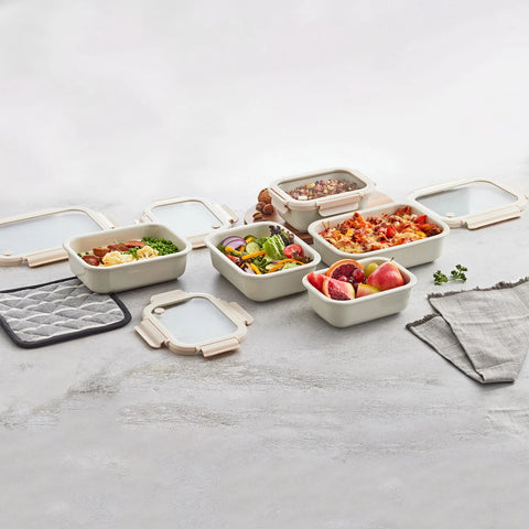 Safdie Ceramic White Food Storage Set 5-piece|Safdie In Lebanon