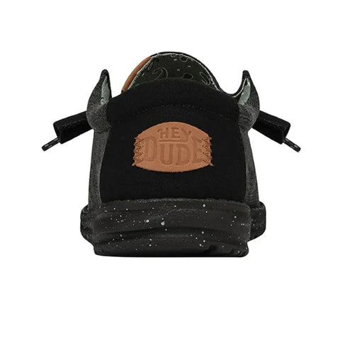 Hey Dude Men's Black Wally Washed Canvas Comfort Casual Shoes | Hey Dude In Lebanon