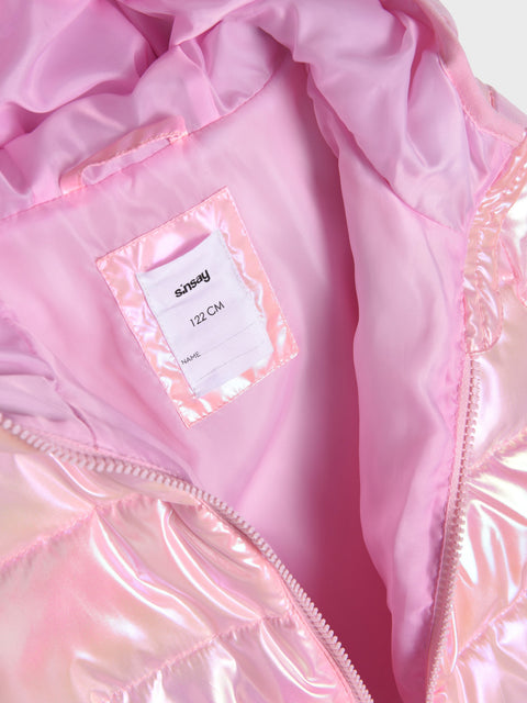 Sinsay Girl's Shiny Light Pink Quilted Jacket | Sinsay In Lebanon
