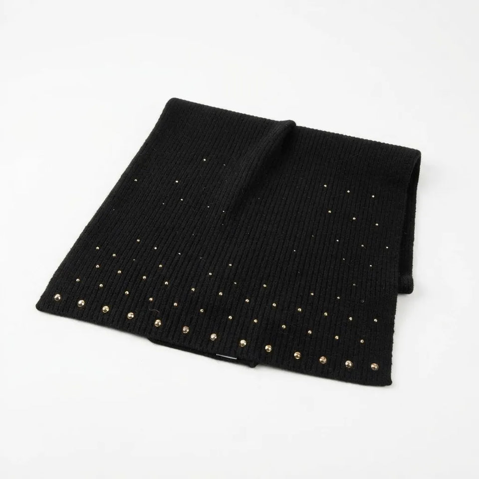 INC Women's Black Stud Embellishments Scarf