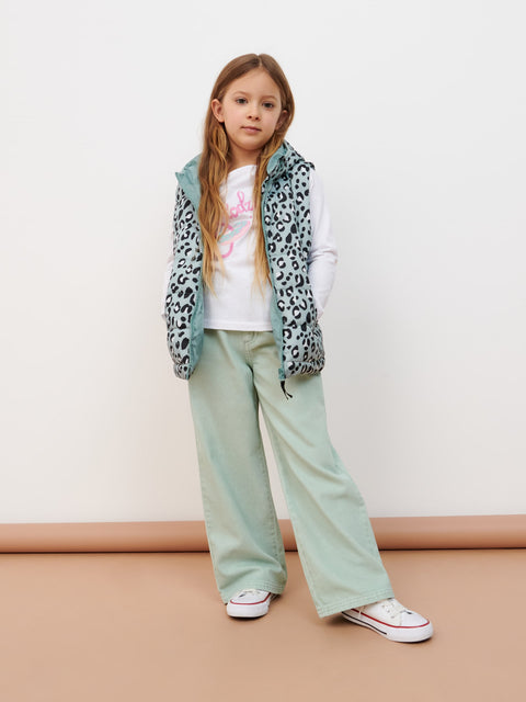 Sinsay Girl's Green Leopard Quilted Vest | Sinsay In Lebanon