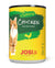 Can of JosiCat chicken in sauce for cats on a white background