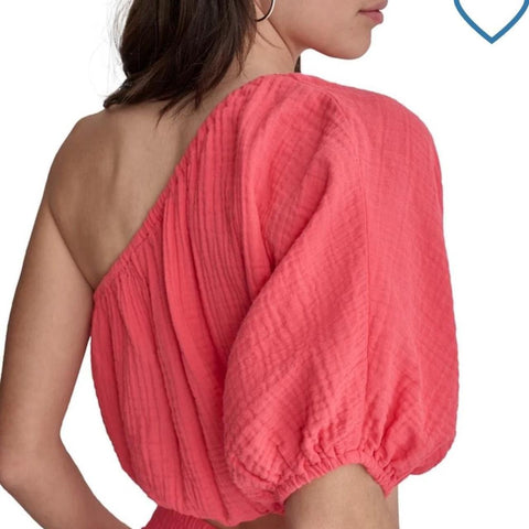 DKNY Women's Coral One Shoulder Crop Top | DKNY In Lebanon
