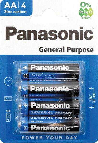 Panasonic General Purpose AA 4Pcs Batteries| Panasonic in Lebanon