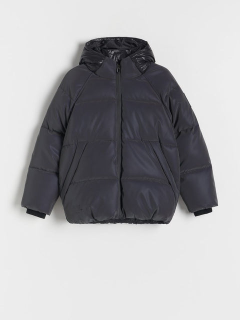 Reserved Boy's Dark Gray Puffer Hooded Jacket|Reserved In Lebanon