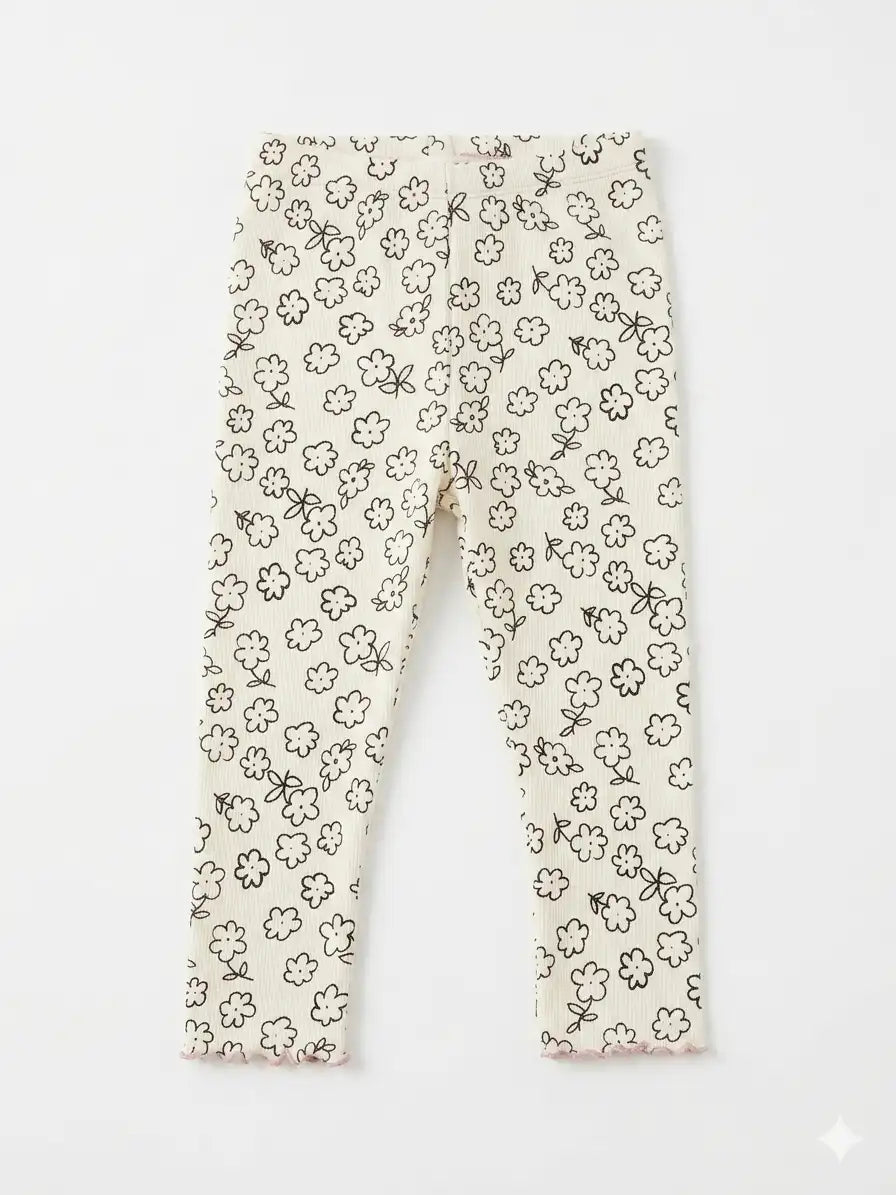 Zara Baby Girl's White Floral Pant | Zara In Lebanon