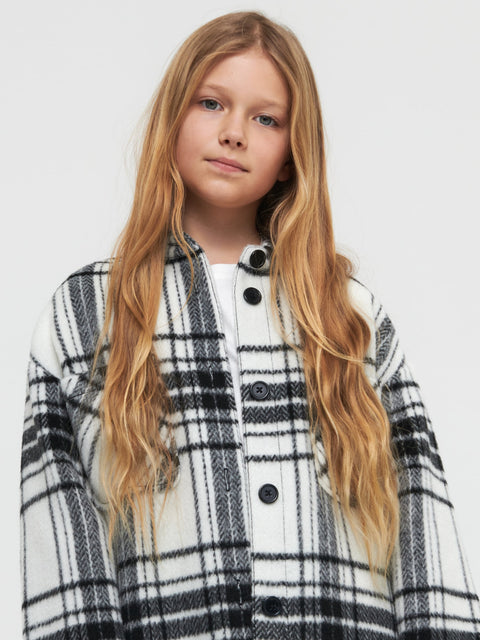 Sinsay Girl's Black Check Shacket | Sinsay In Lebanon