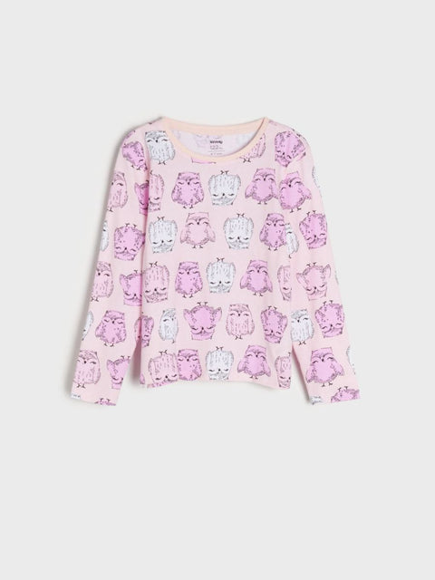 Sinsay Girl's Light Pink Printed Pajama Set |Sinsay In Lebanon