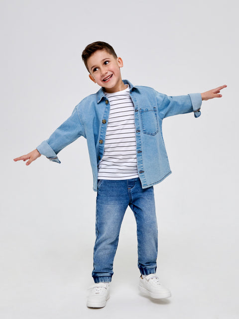 Sinsay Boy's Blue Jogger Jeans With Washed Effect | Sinsay In Lebanon