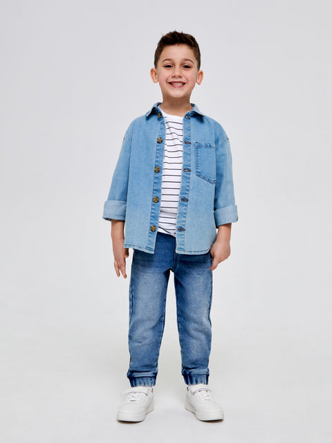 Sinsay Boy's Blue Jogger Jeans With Washed Effect | Sinsay In Lebanon
