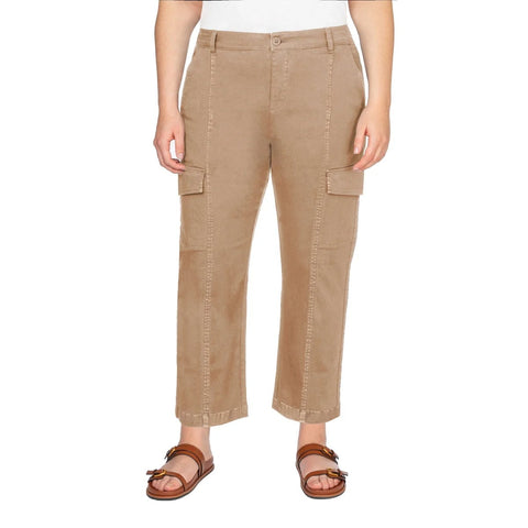 Well Worn Women's Tan Twill Cargo Pants | Well Worn In Lebanon