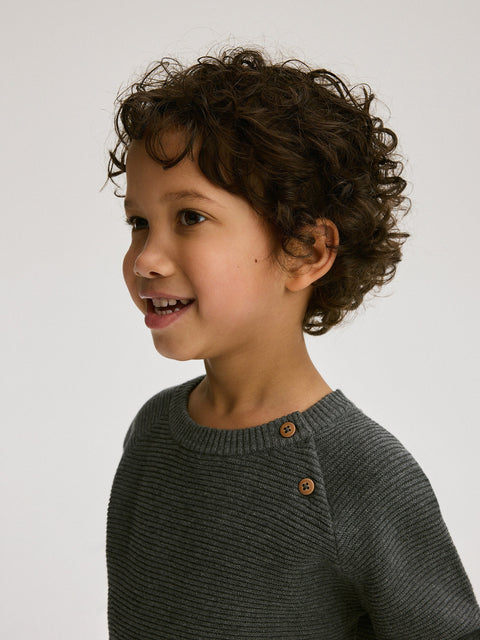 Reserved Baby Boy's Grey Knitted Pajama Set | Reserved In Lebanon