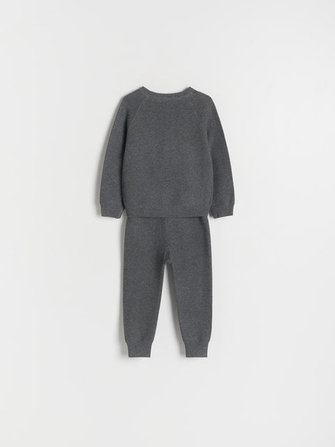 Reserved Baby Boy's Grey Knitted Pajama Set | Reserved In Lebanon