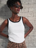 Sinsay Women's White & Black Slim Fit Tang Top | Sinsay In Lebanon