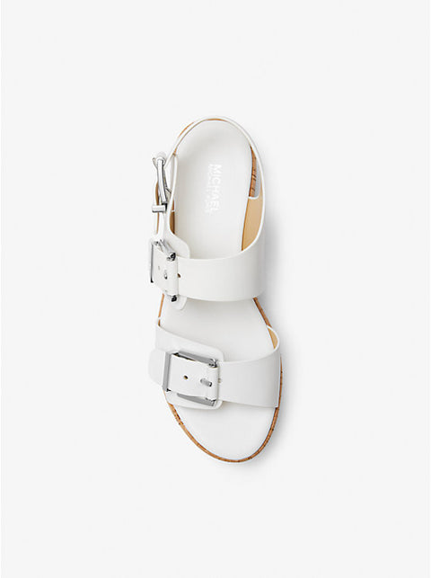 Michael Kors Women's White Colby Leather Flatform Sandal |Michael Kors In Lebanon