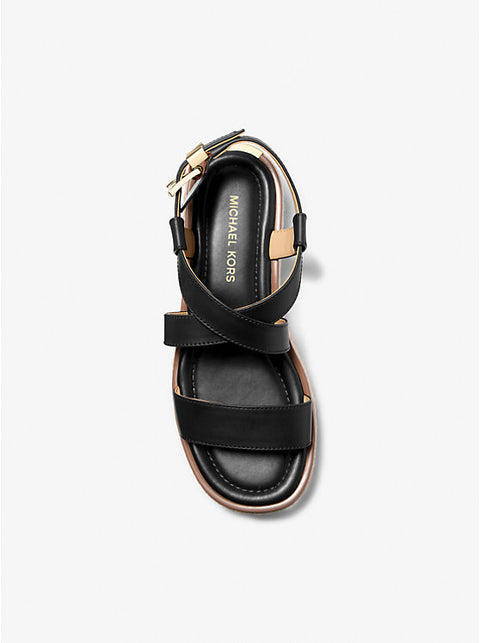 Michael Kors Women's Black Lynn Leather Platform Espadrille Sandal | Michael Kors In Lebanon
