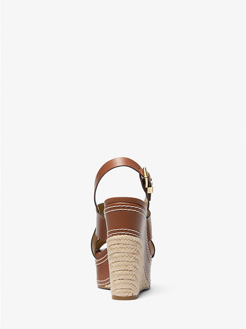 Michael Kors Women's Brown Leather Nora Wedge Sandals | Michael Kors In Lebanon