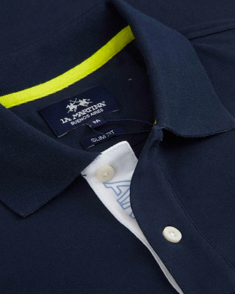 La Martina Polo Men's Navy Blue T-Shirt NMP302PK001 FA28(AA72)
