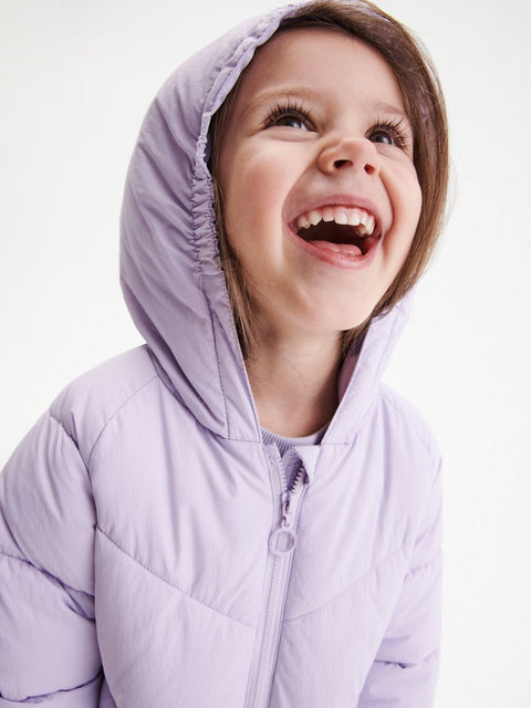 Reserved Baby Girl's Light Purple Hooded Quilted Jacket |Reserved In Lebanon