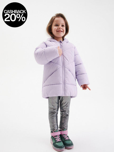 Reserved Baby Girl's Light Purple Hooded Quilted Jacket |Reserved In Lebanon
