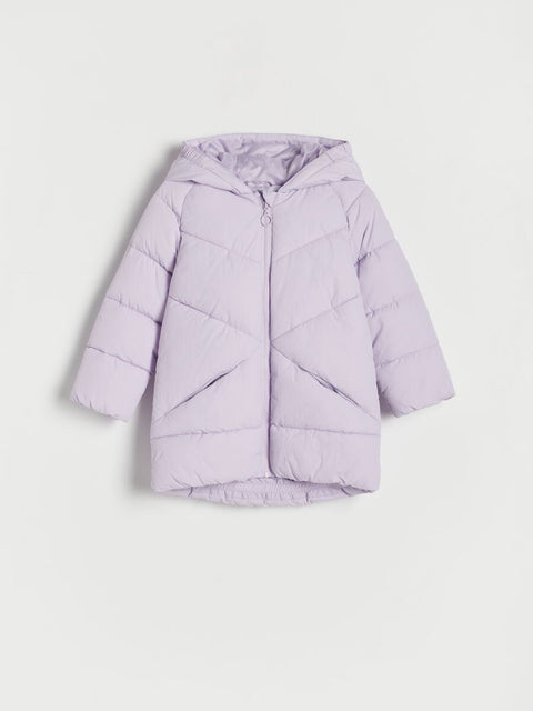 Reserved Baby Girl's Light Purple Hooded Quilted Jacket |Reserved In Lebanon