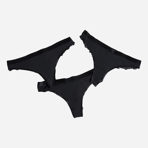 Dorina Women's Set of 3 Pieces Black Thong Panties | Dorina In Lebanon