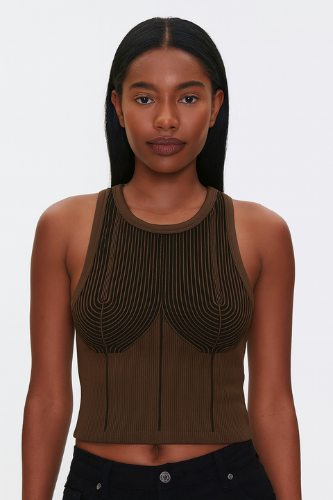 Forever 21 Women's Khaki Ripped Tank Top | Forever 21 In Lebanon