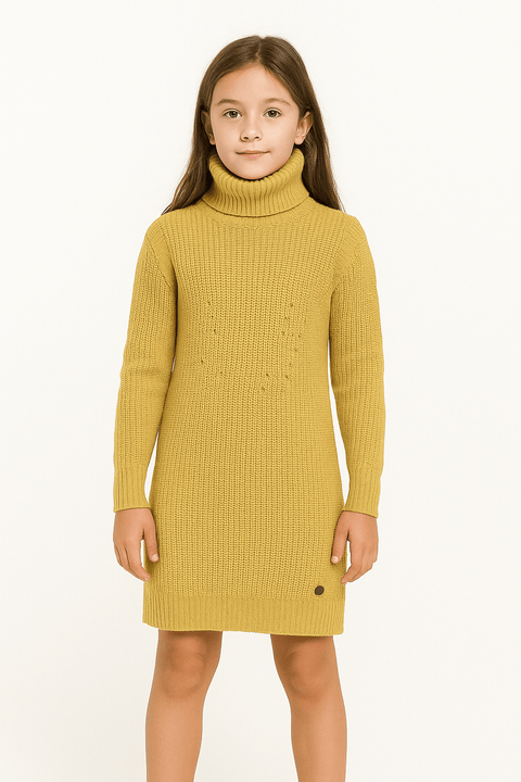 POMPdeLUX Girl's Dusty Rose Ilsa Knit Roll Dress |POMPdeLUX in Lebanon