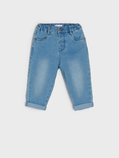 Blue jeans on a white background