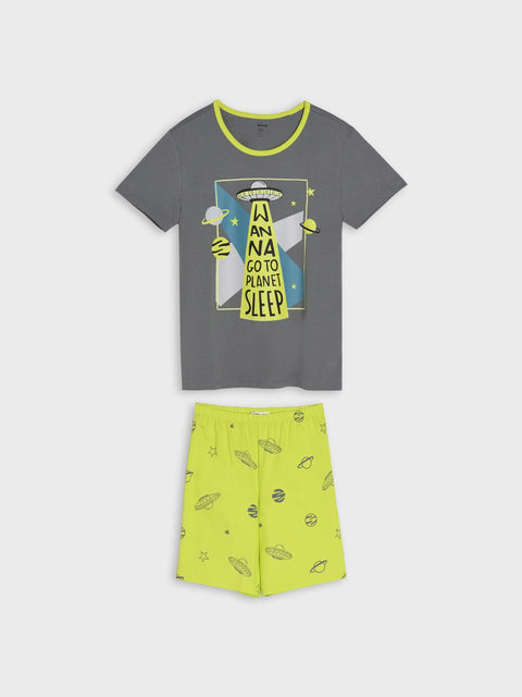 Sinsay Boy's Grey & Lime Green Pajama Set | Sinsay In Lebanon