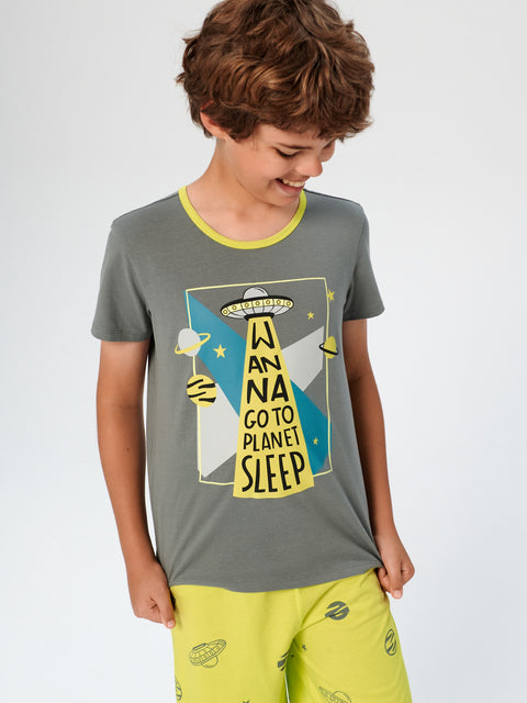 Sinsay Boy's Grey & Lime Green Pajama Set | Sinsay In Lebanon